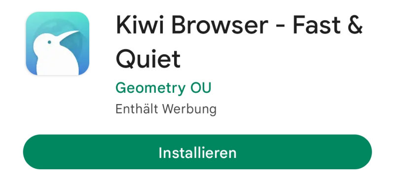 Kiwi in Google Play Store